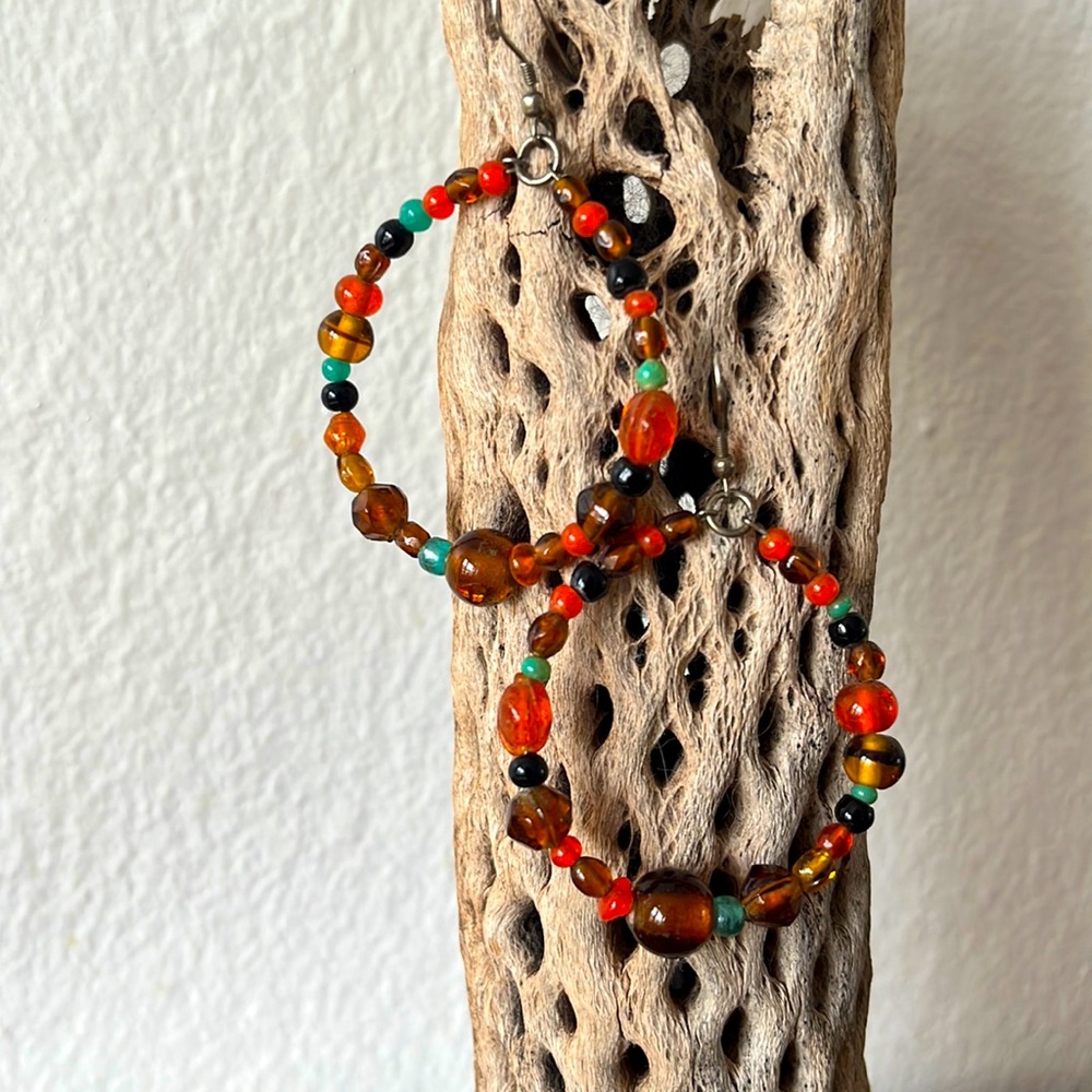 Pair of beaded earrings